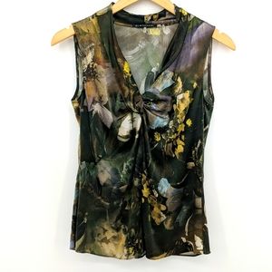 EliTahari Women Bouse Green and Gold Size XS